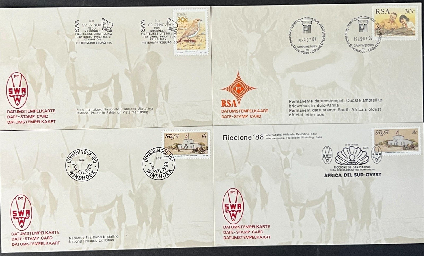 South West Africa FDC & Event Covers 22 Cards 1986-1989 ZAYIX