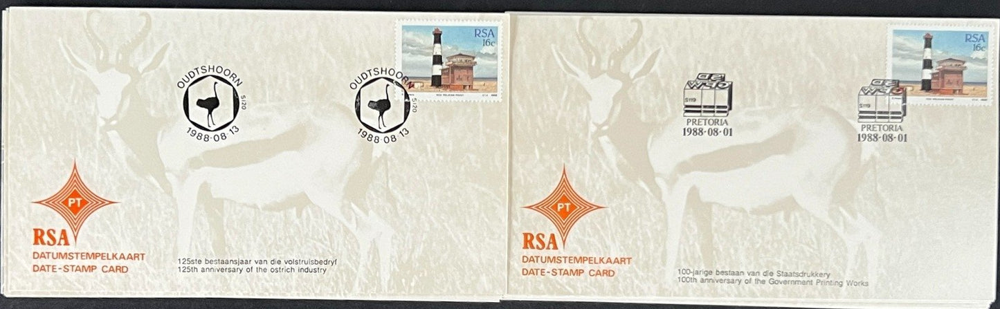 Republic of South Africa FDC 30 Date Stamp Cards 1988-1989 ZAYIX