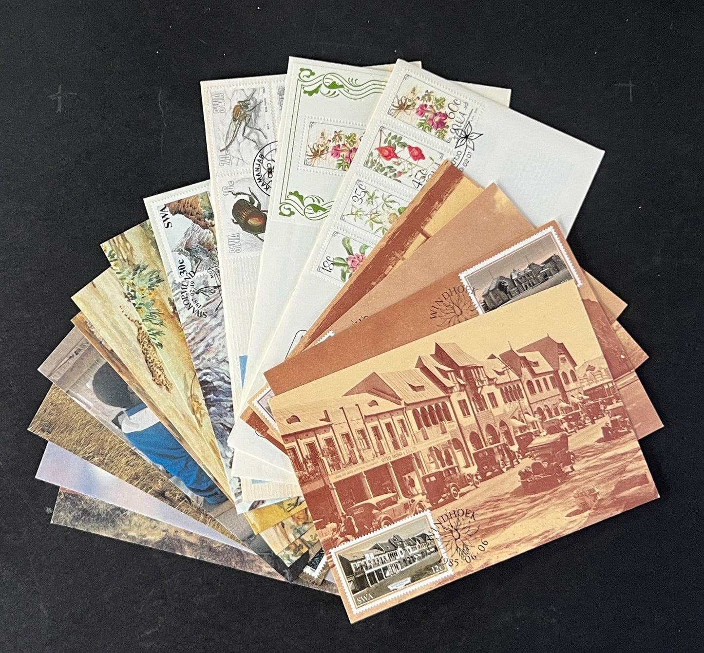 South West Africa FDC & Event Covers Date Stamp Cards 17 Cards 1985-1990 ZAYIX