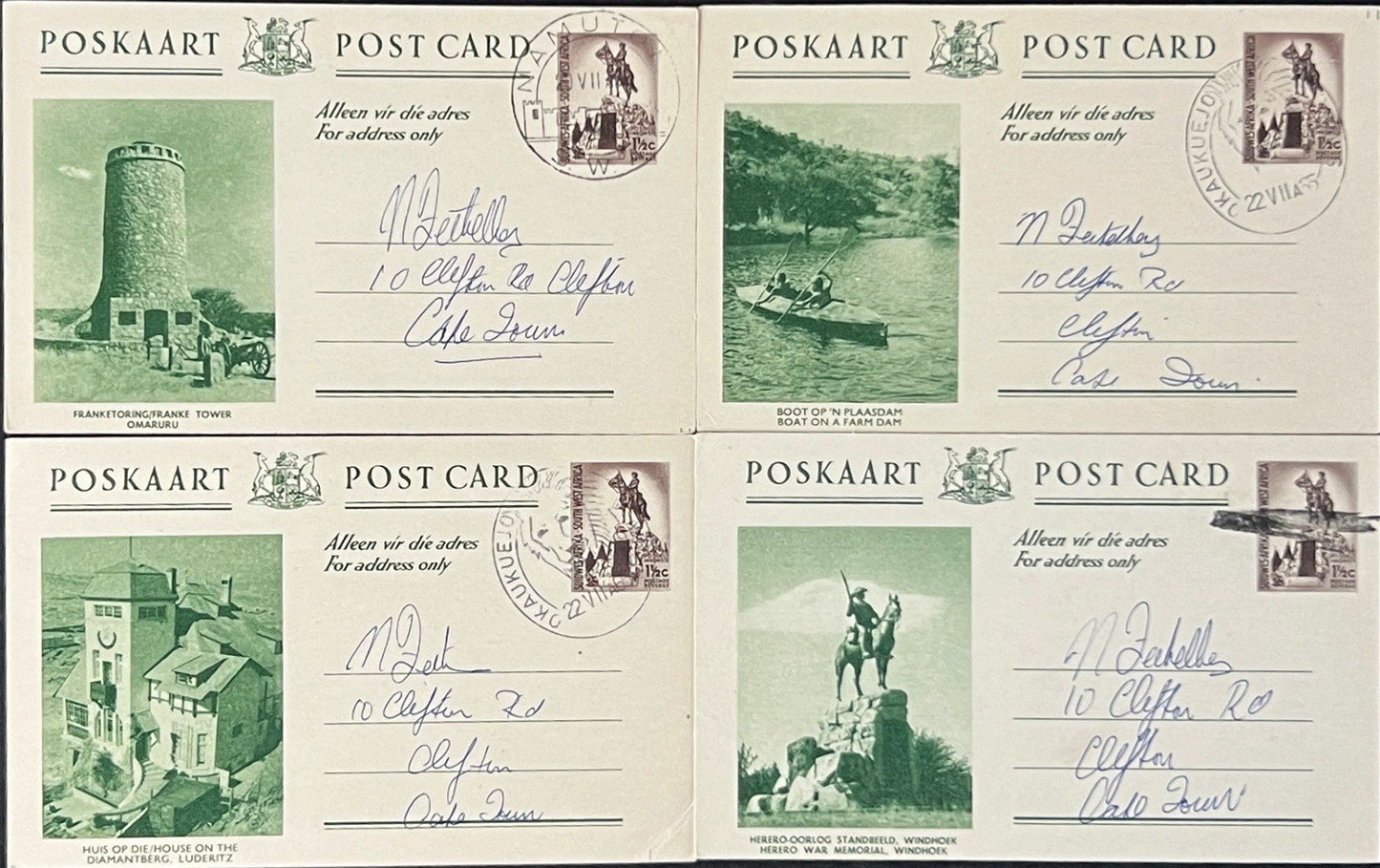 South West Africa Post Card Collection of Landmarks 17 postmarked Cards ZAYIX