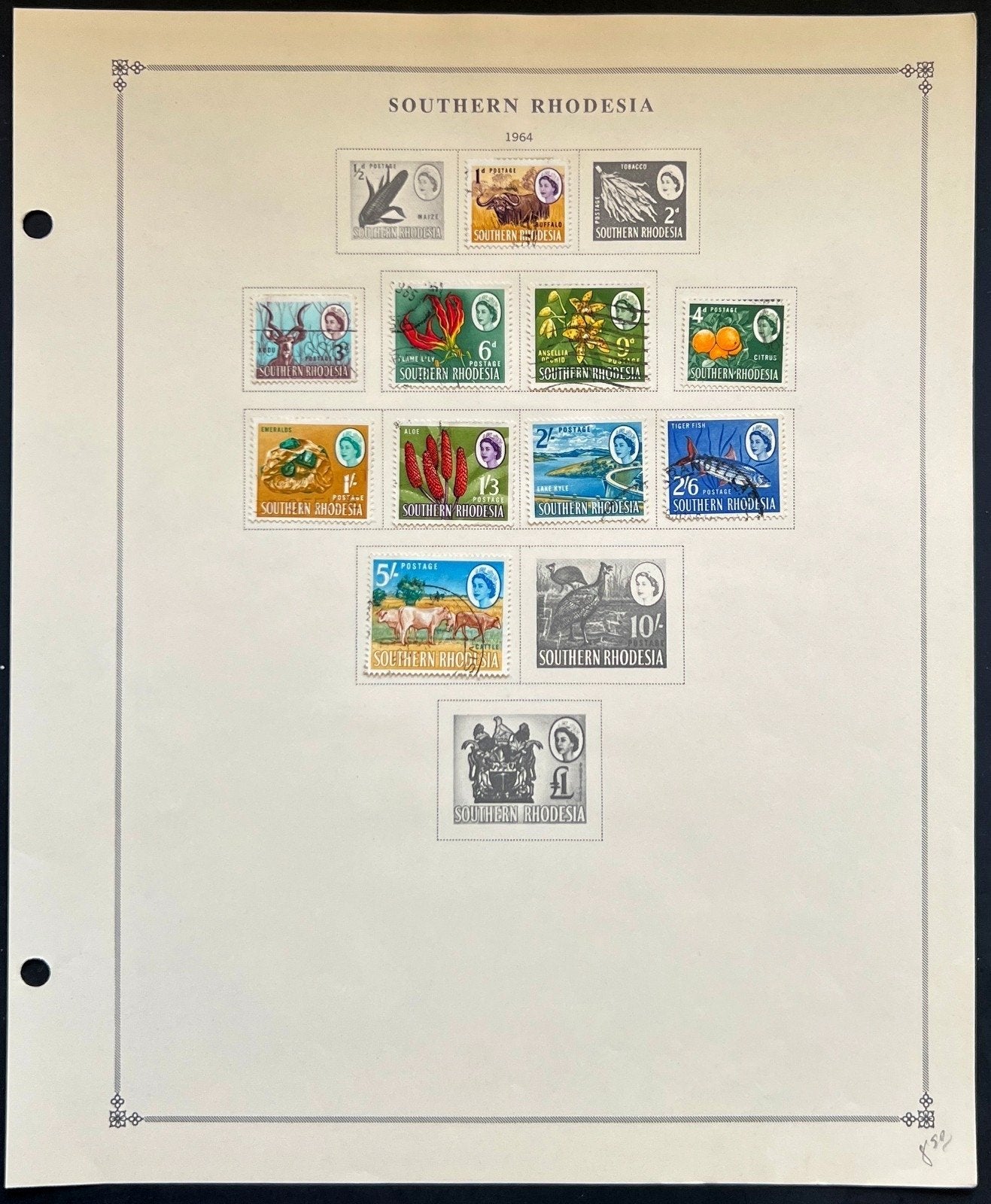 Southern Rhodesia Stamp Collection Pages Mint & Used 1943-1964 ZAYIX