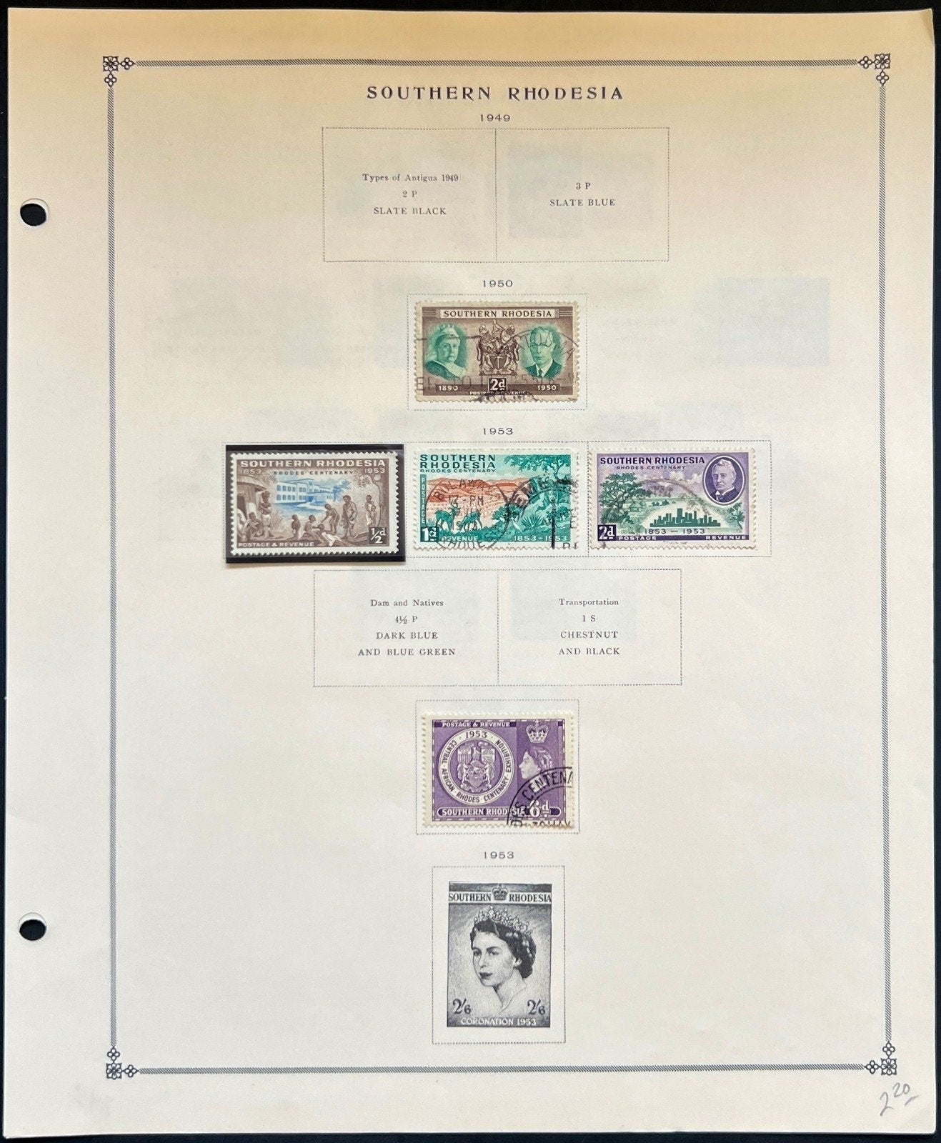 Southern Rhodesia Stamp Collection Pages Mint & Used 1943-1964 ZAYIX