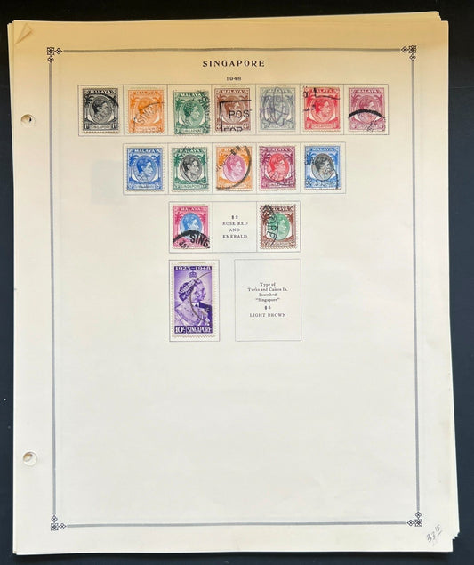 Singapore Stamp Collection Pages Mint & Used 1948-1986 ZAYIX