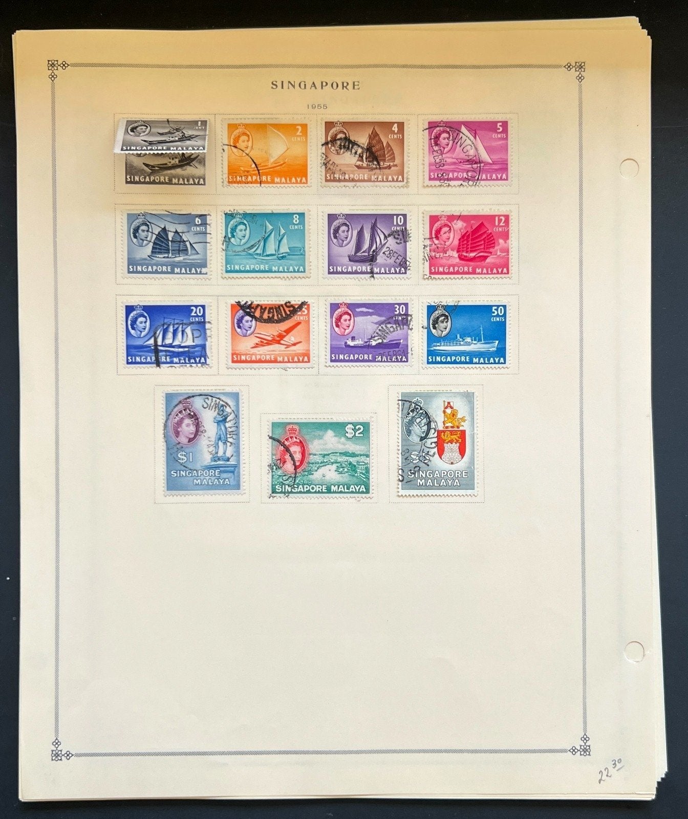 Singapore Stamp Collection Pages Mint & Used 1948-1986 ZAYIX