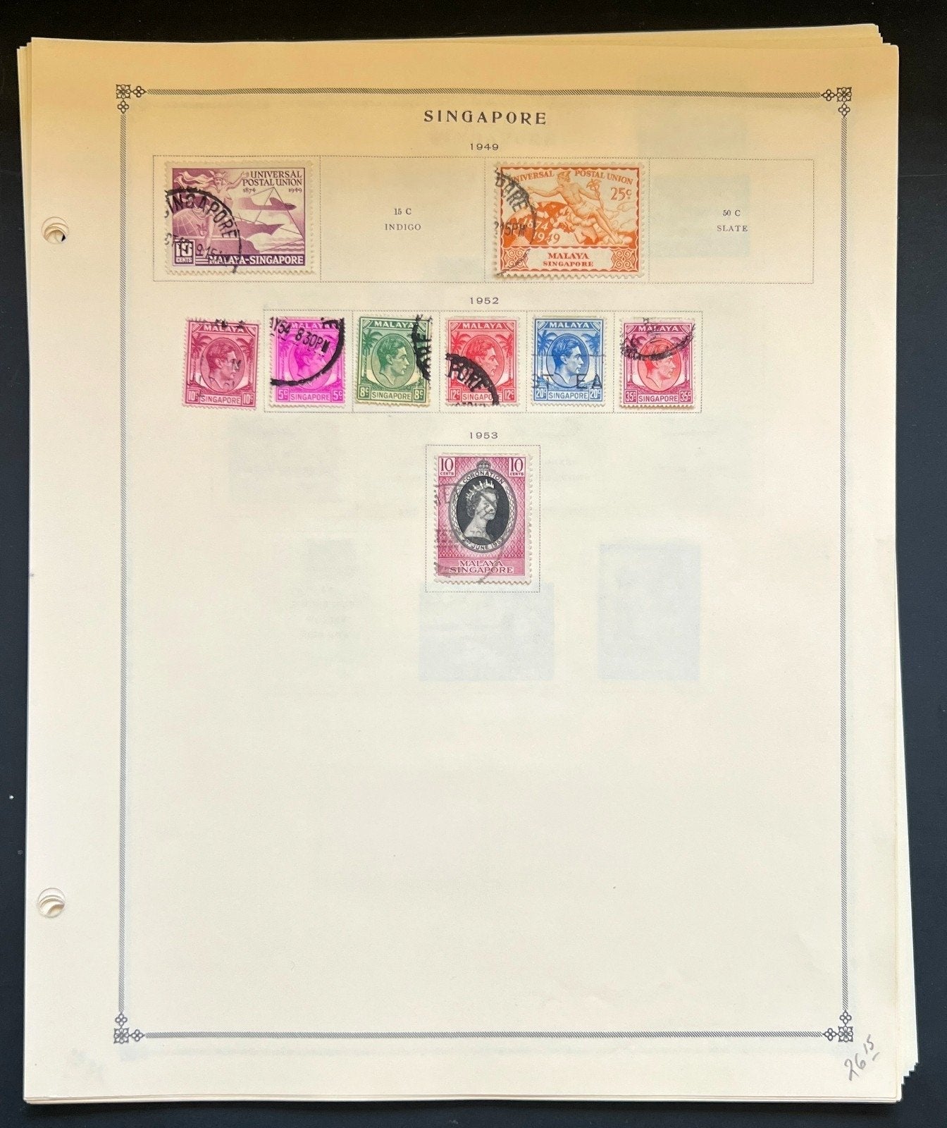 Singapore Stamp Collection Pages Mint & Used 1948-1986 ZAYIX