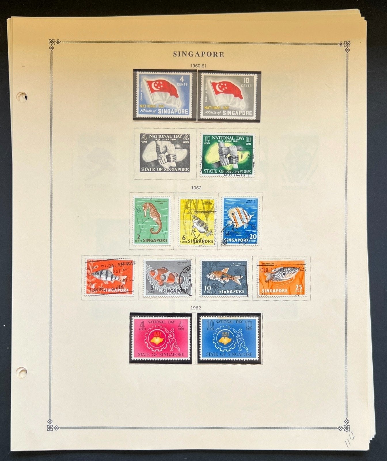 Singapore Stamp Collection Pages Mint & Used 1948-1986 ZAYIX