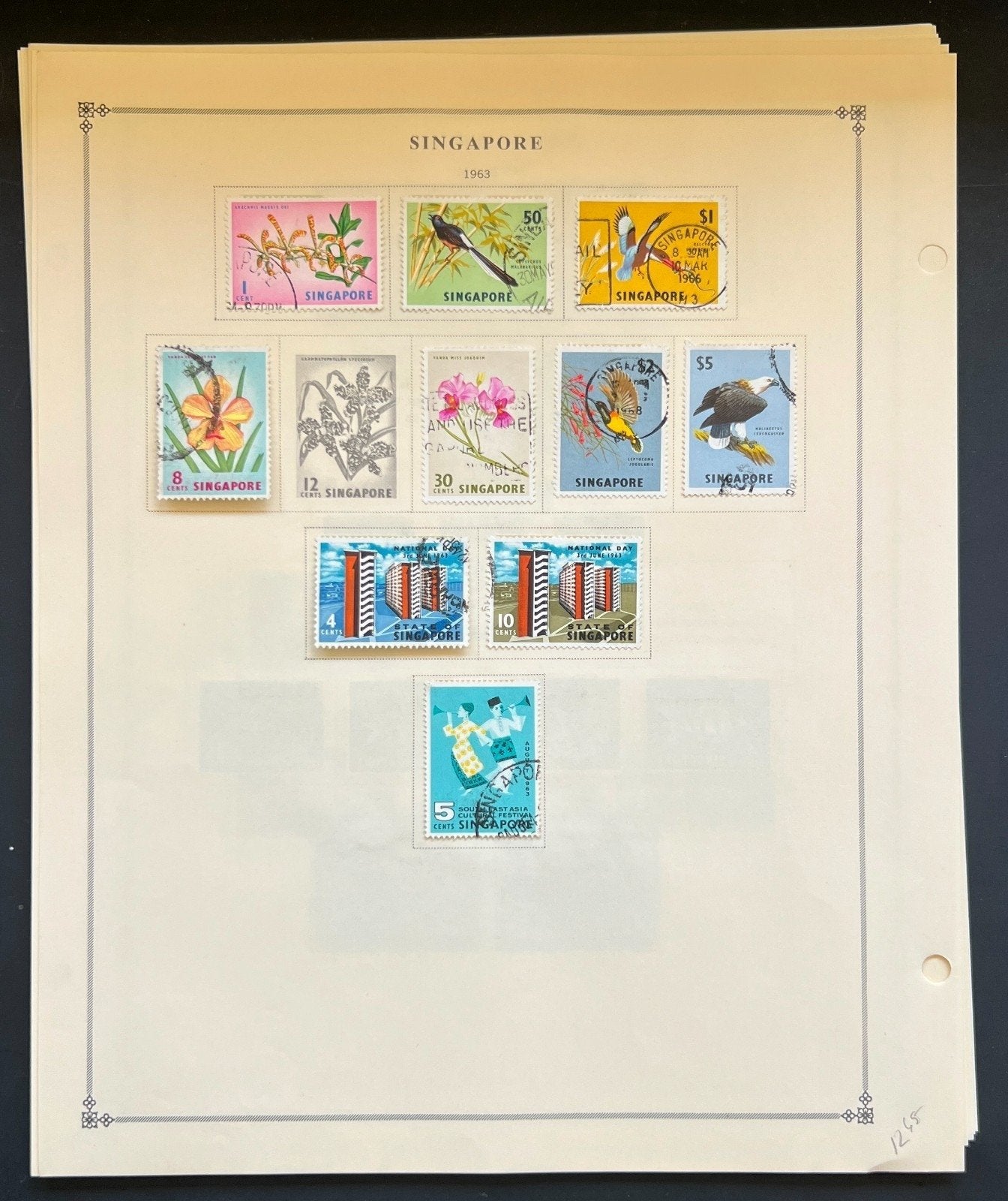 Singapore Stamp Collection Pages Mint & Used 1948-1986 ZAYIX