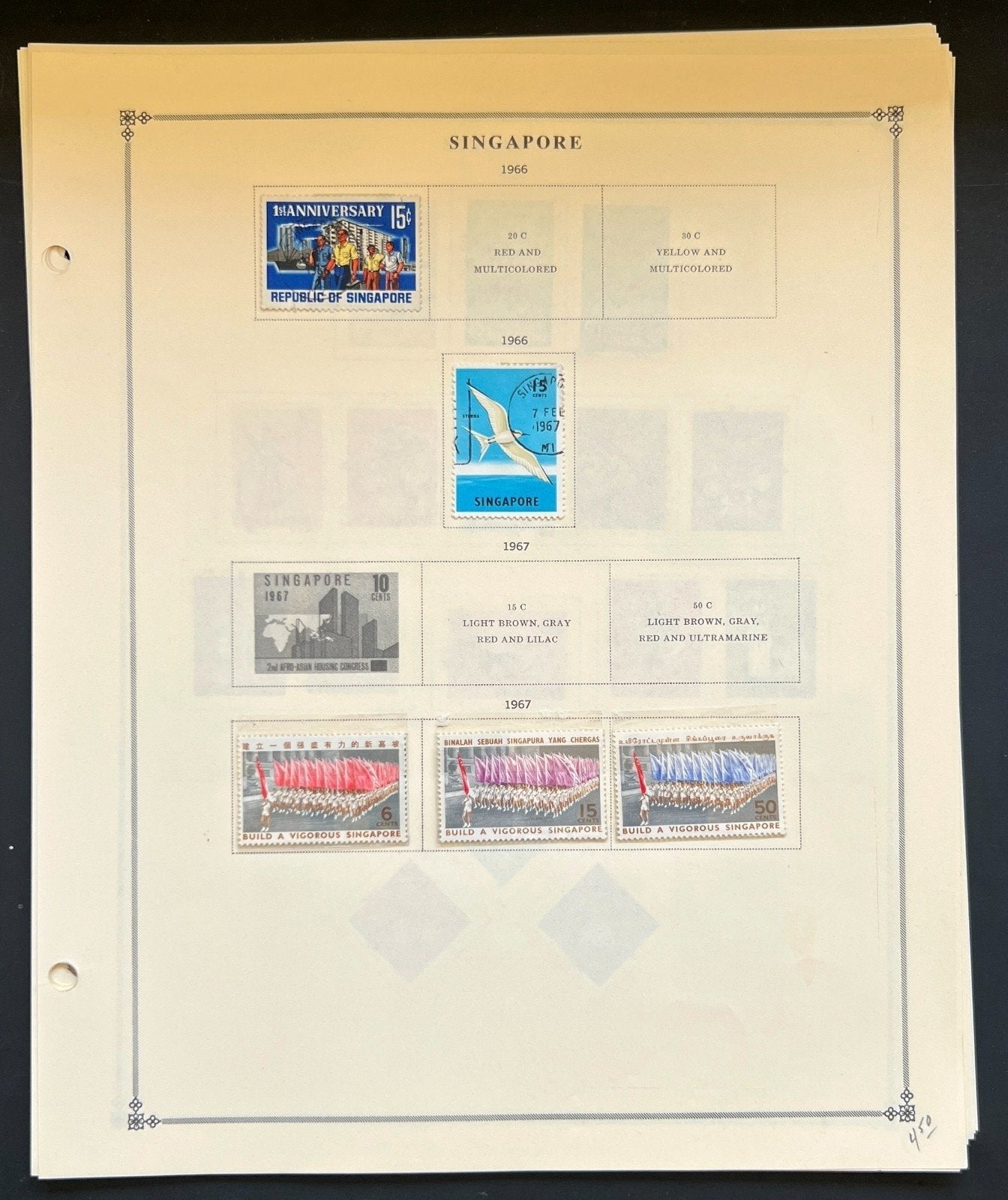 Singapore Stamp Collection Pages Mint & Used 1948-1986 ZAYIX