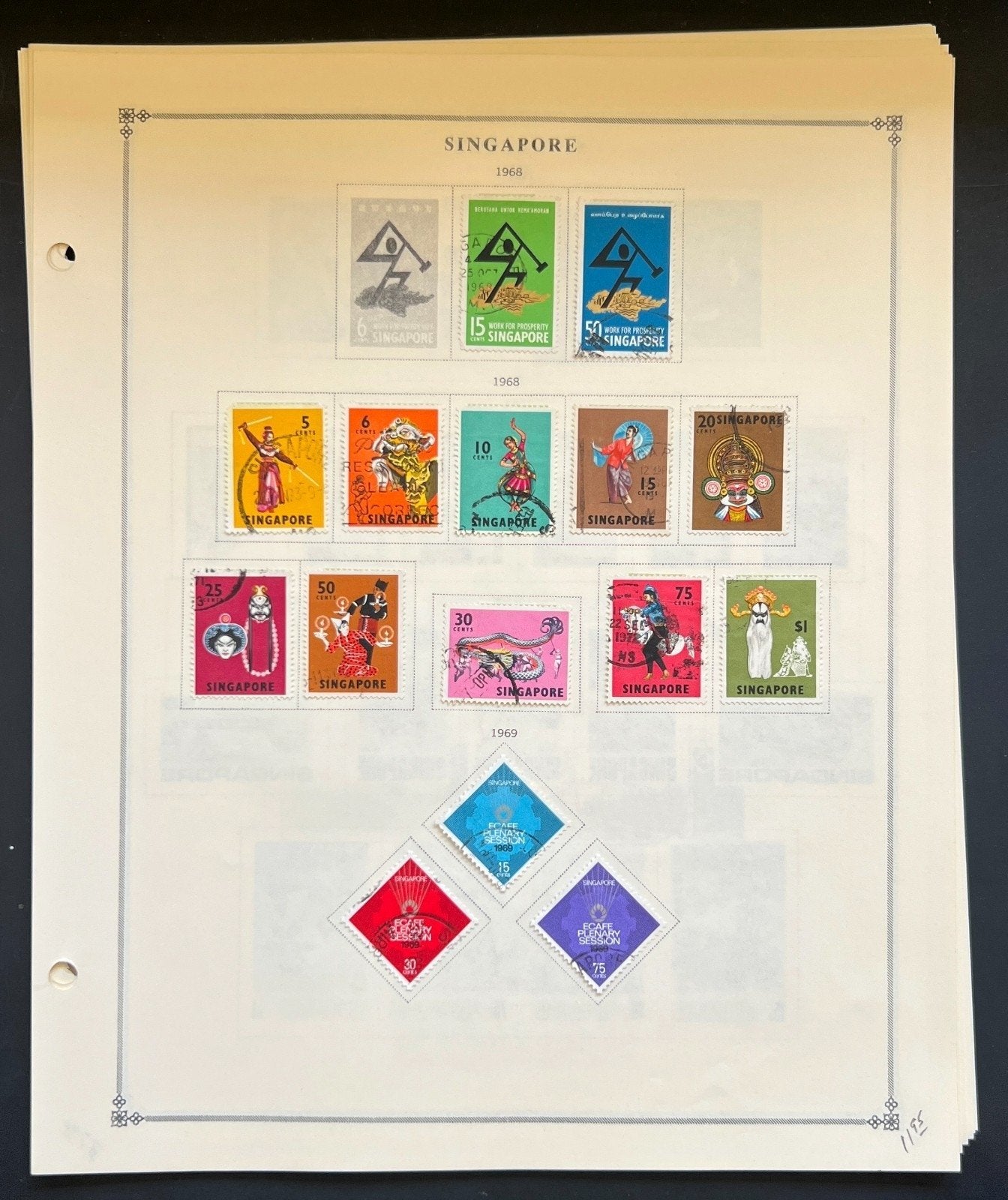 Singapore Stamp Collection Pages Mint & Used 1948-1986 ZAYIX