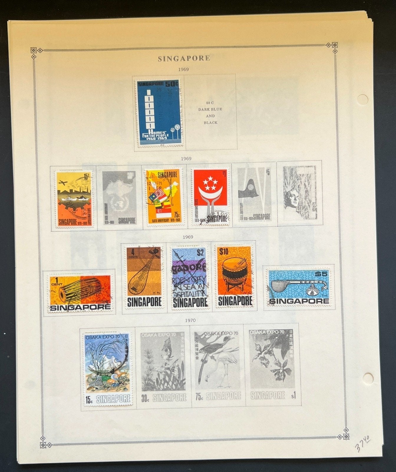 Singapore Stamp Collection Pages Mint & Used 1948-1986 ZAYIX