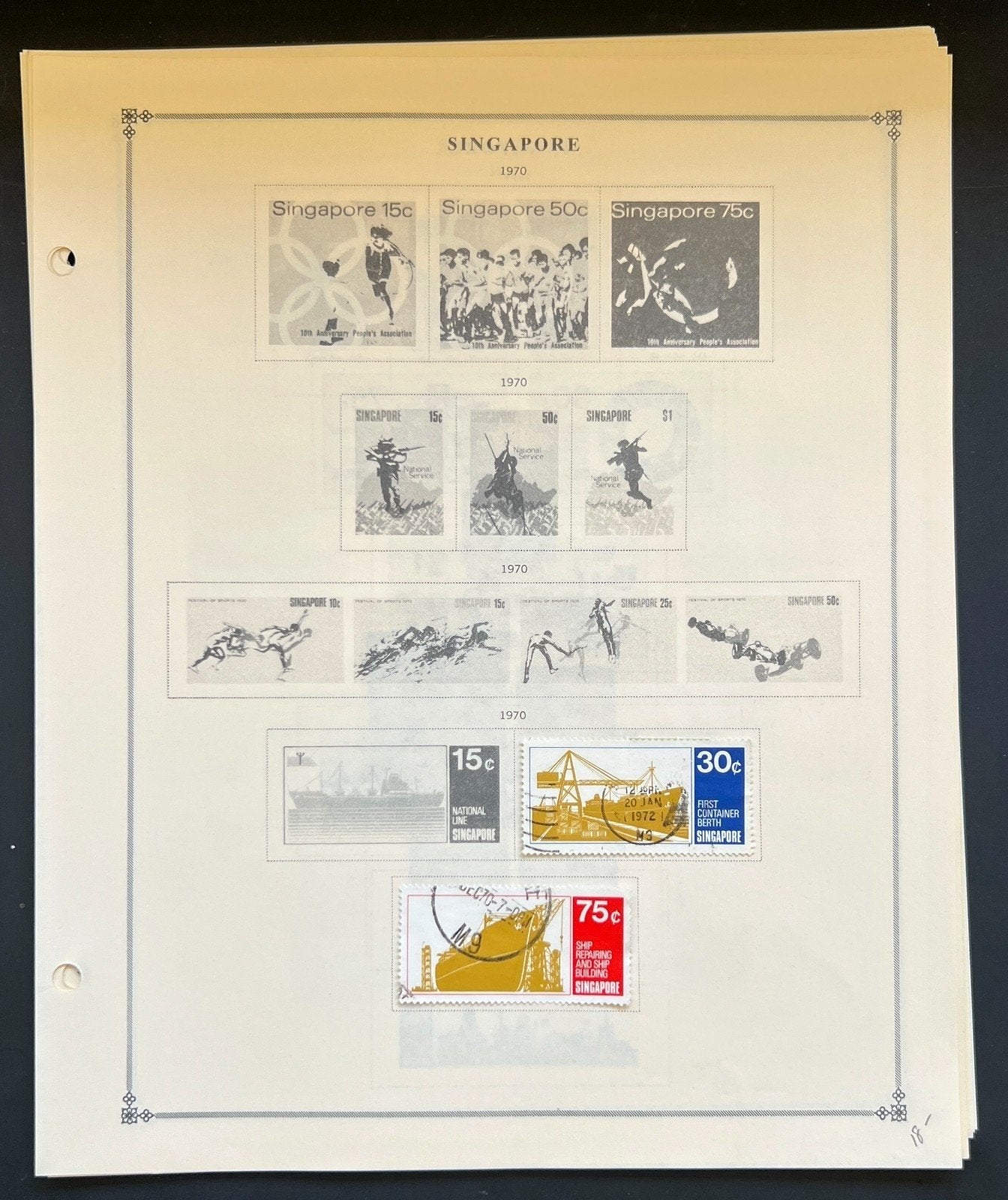 Singapore Stamp Collection Pages Mint & Used 1948-1986 ZAYIX