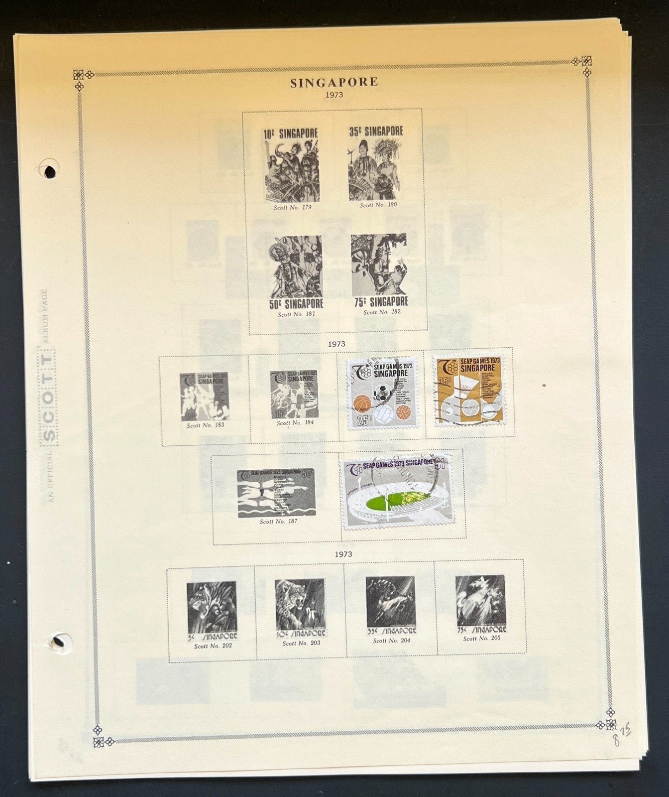 Singapore Stamp Collection Pages Mint & Used 1948-1986 ZAYIX