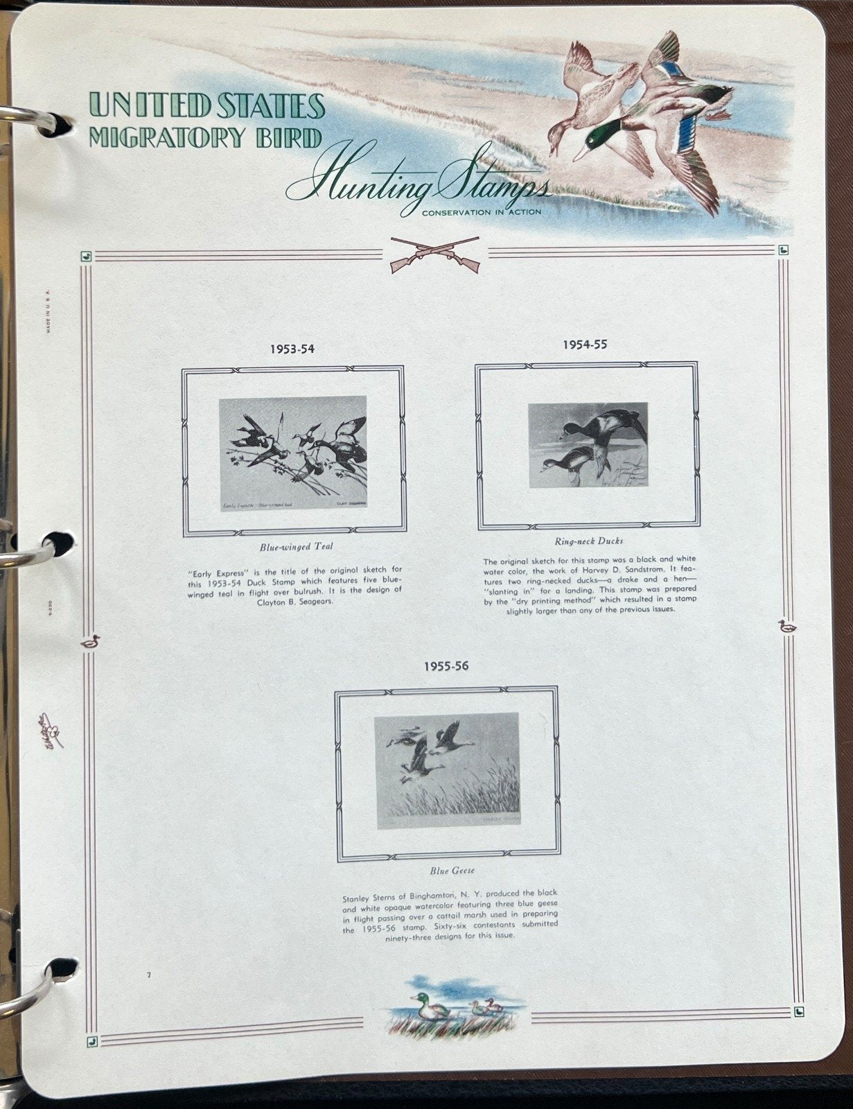 Migratory Birds Hunting White Ace Album for Stamp Collecting 1934-1956 ZAYIX