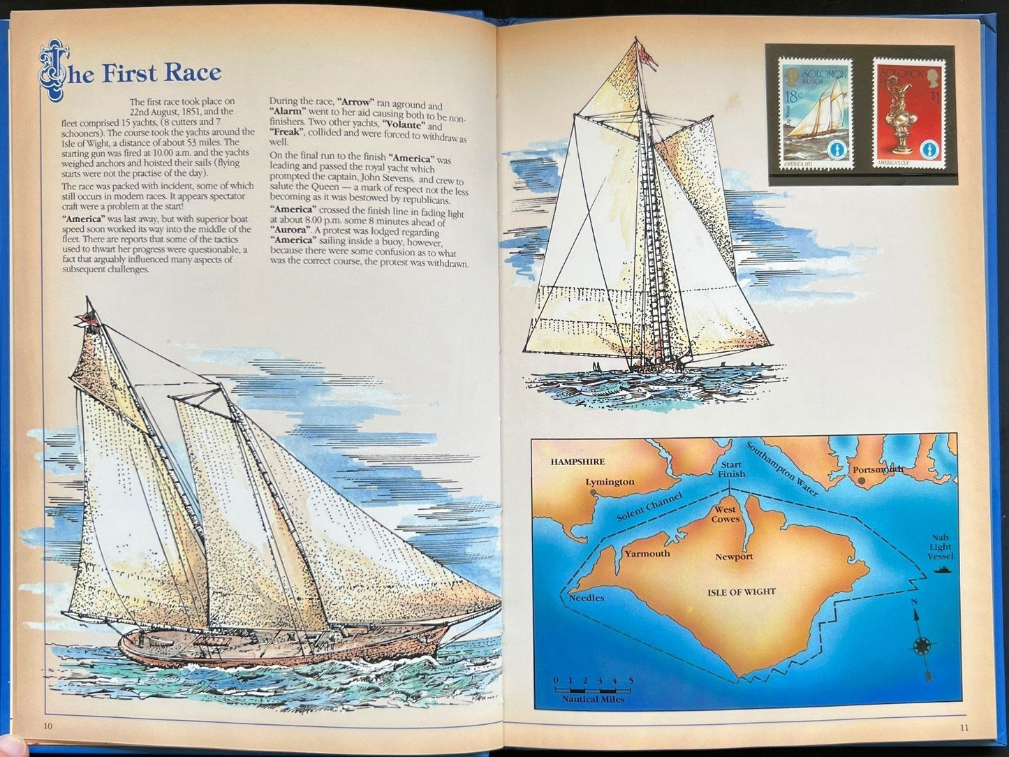 The Encyclopedia of The America's Cup Stamp Book Solomon Islands 1987 ZAYIX