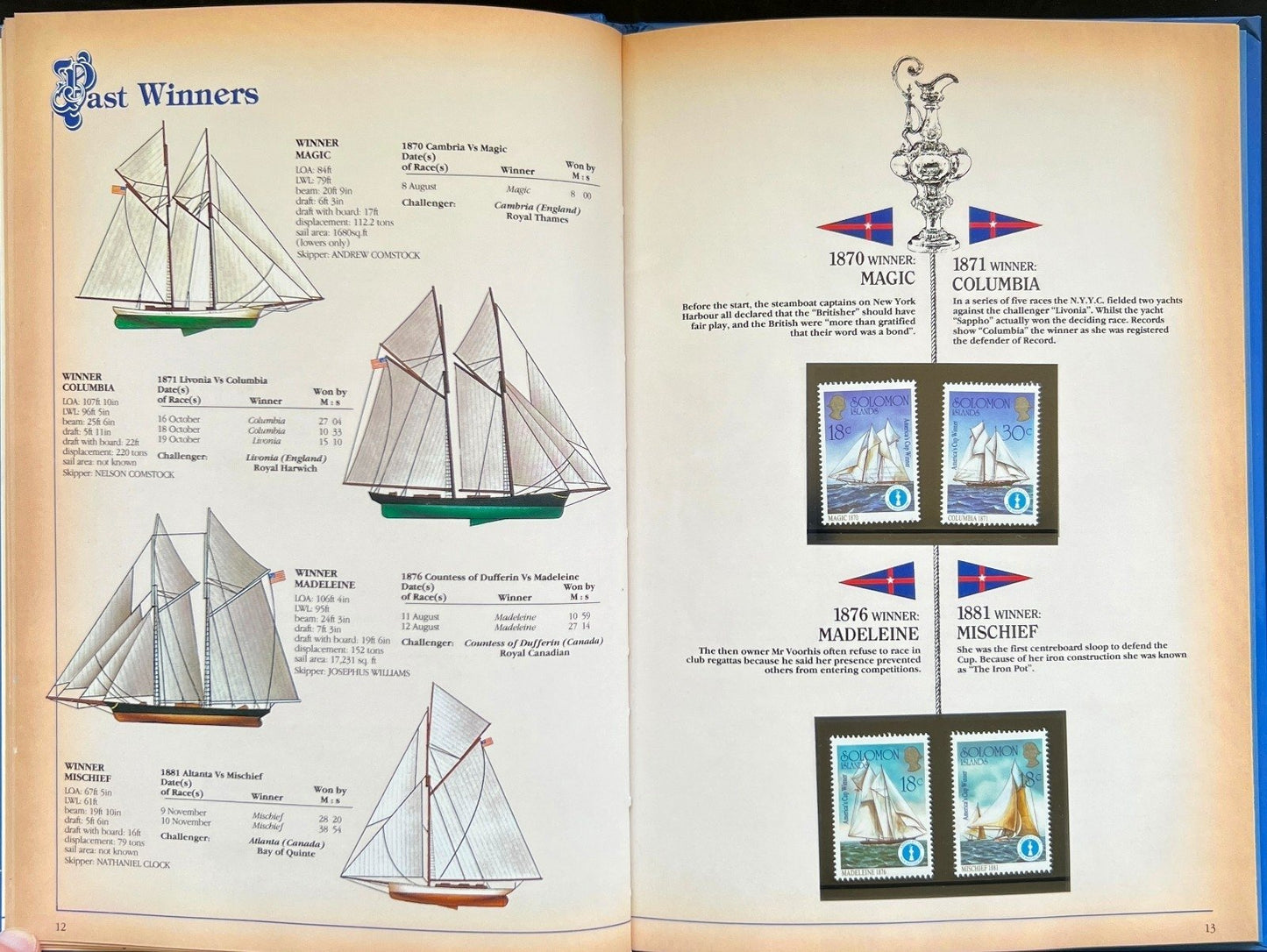 The Encyclopedia of The America's Cup Stamp Book Solomon Islands 1987 ZAYIX