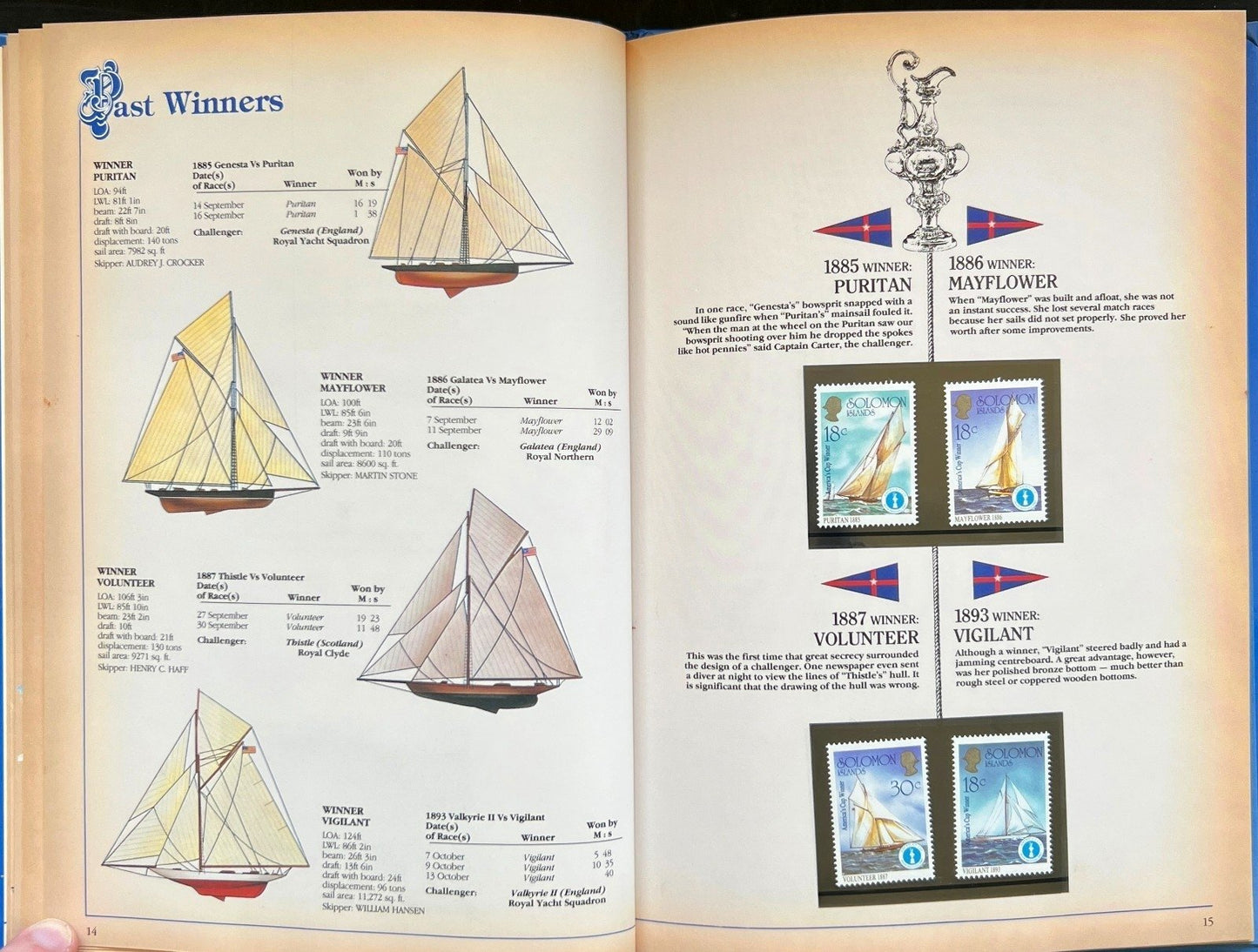 The Encyclopedia of The America's Cup Stamp Book Solomon Islands 1987 ZAYIX