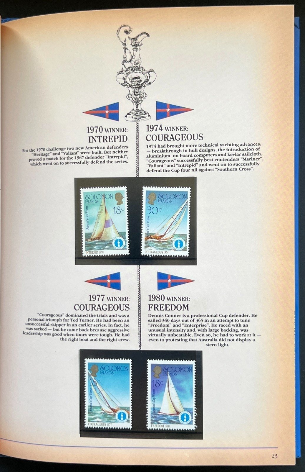 The Encyclopedia of The America's Cup Stamp Book Solomon Islands 1987 ZAYIX