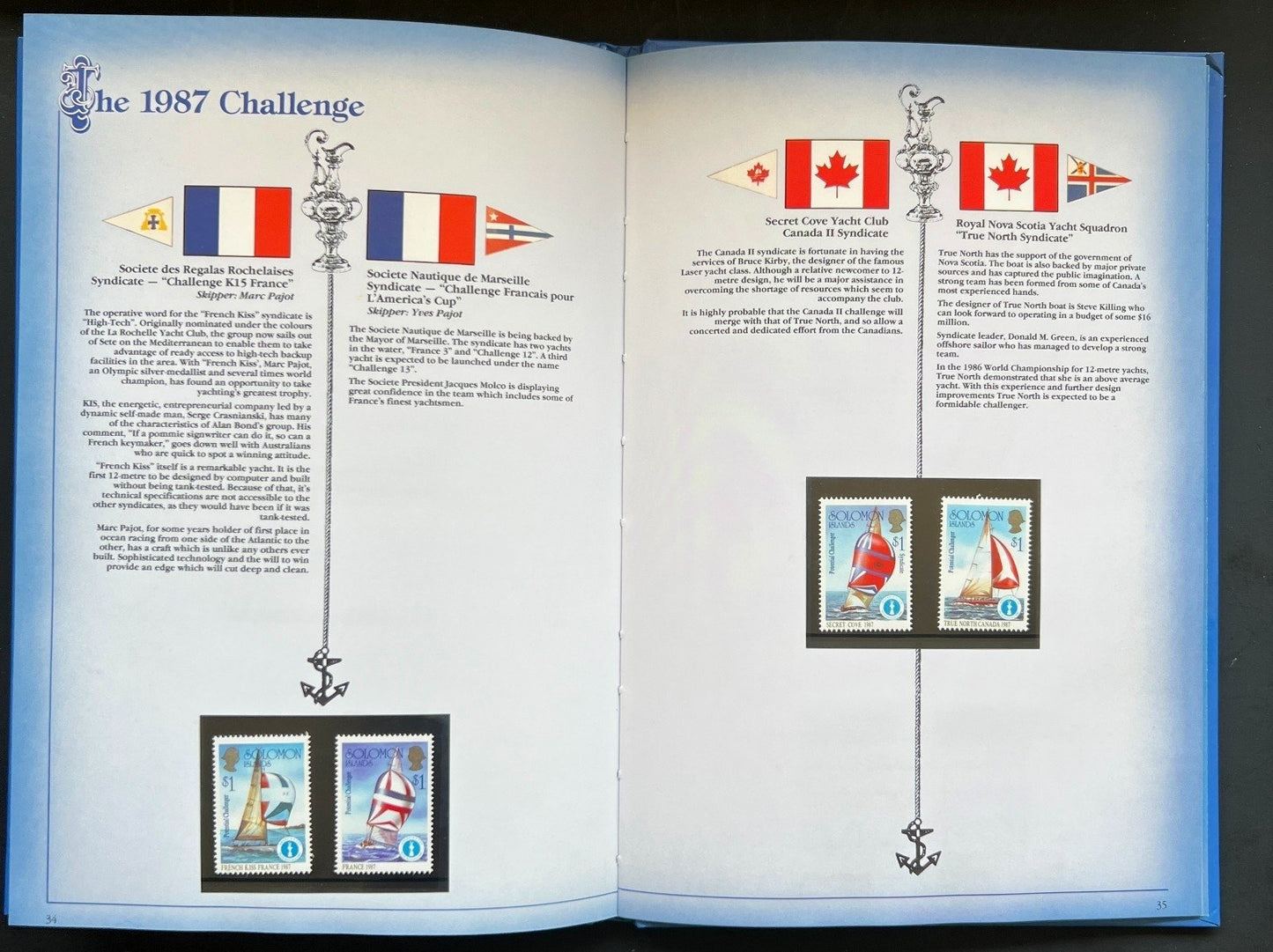 The Encyclopedia of The America's Cup Stamp Book Solomon Islands 1987 ZAYIX