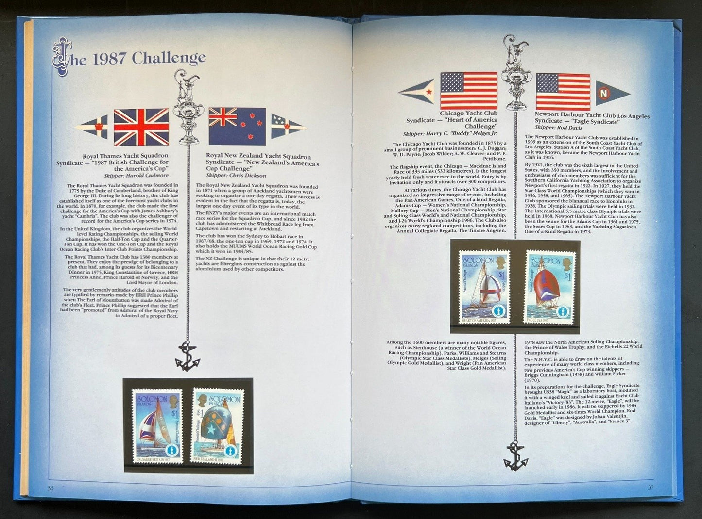 The Encyclopedia of The America's Cup Stamp Book Solomon Islands 1987 ZAYIX