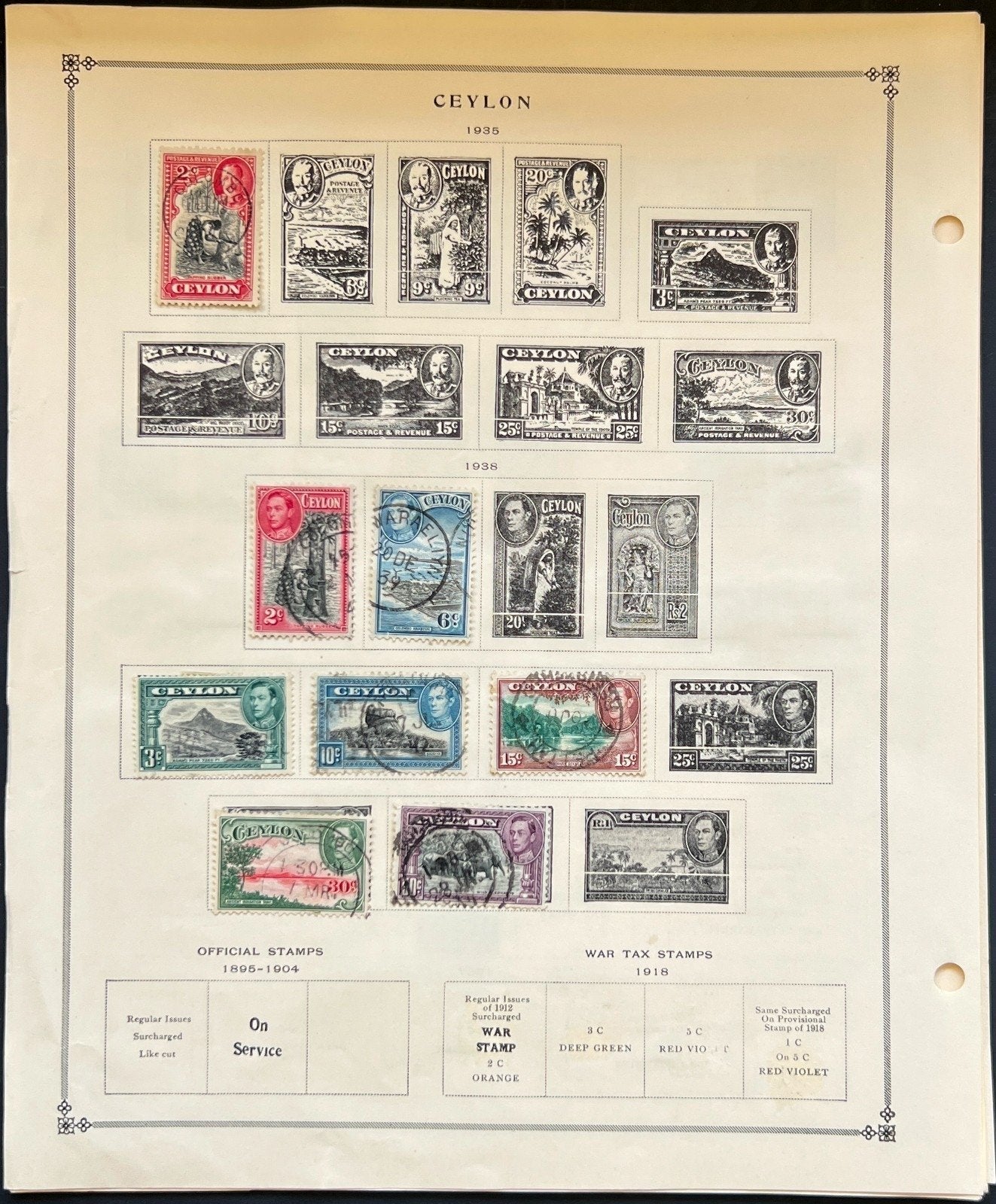 Ceylon Stamp Collection Pages Mint & Used 1888-1971 ZAYIX