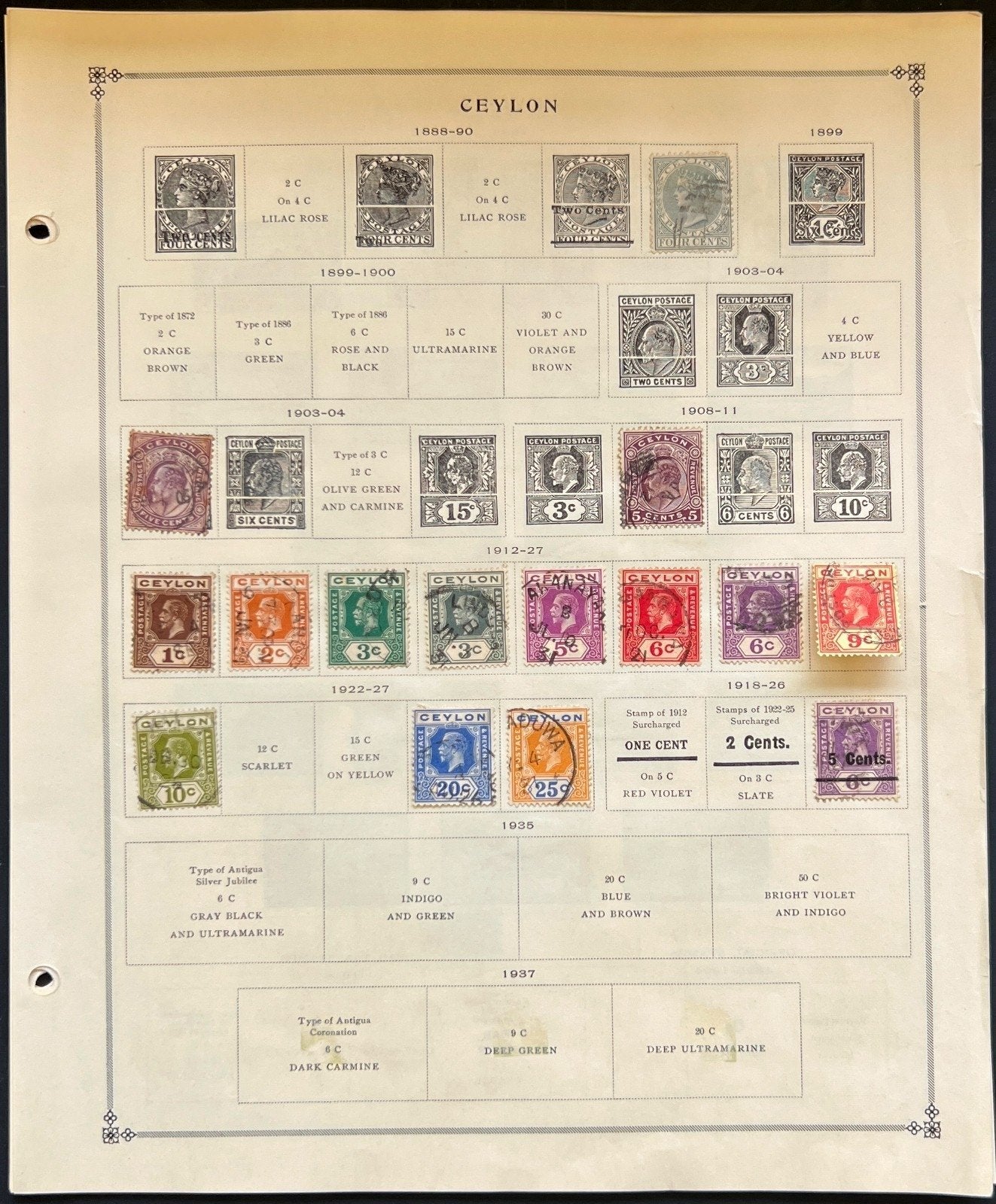 Ceylon Stamp Collection Pages Mint & Used 1888-1971 ZAYIX