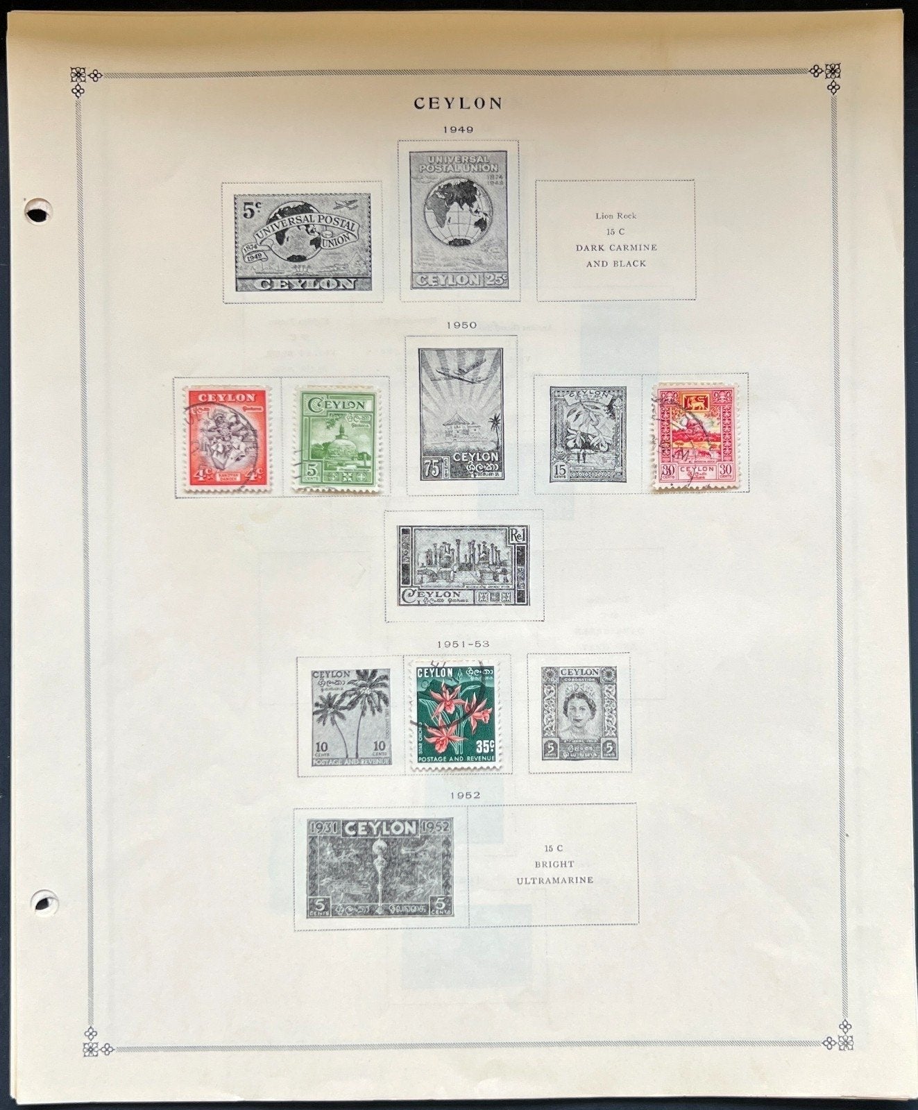 Ceylon Stamp Collection Pages Mint & Used 1888-1971 ZAYIX