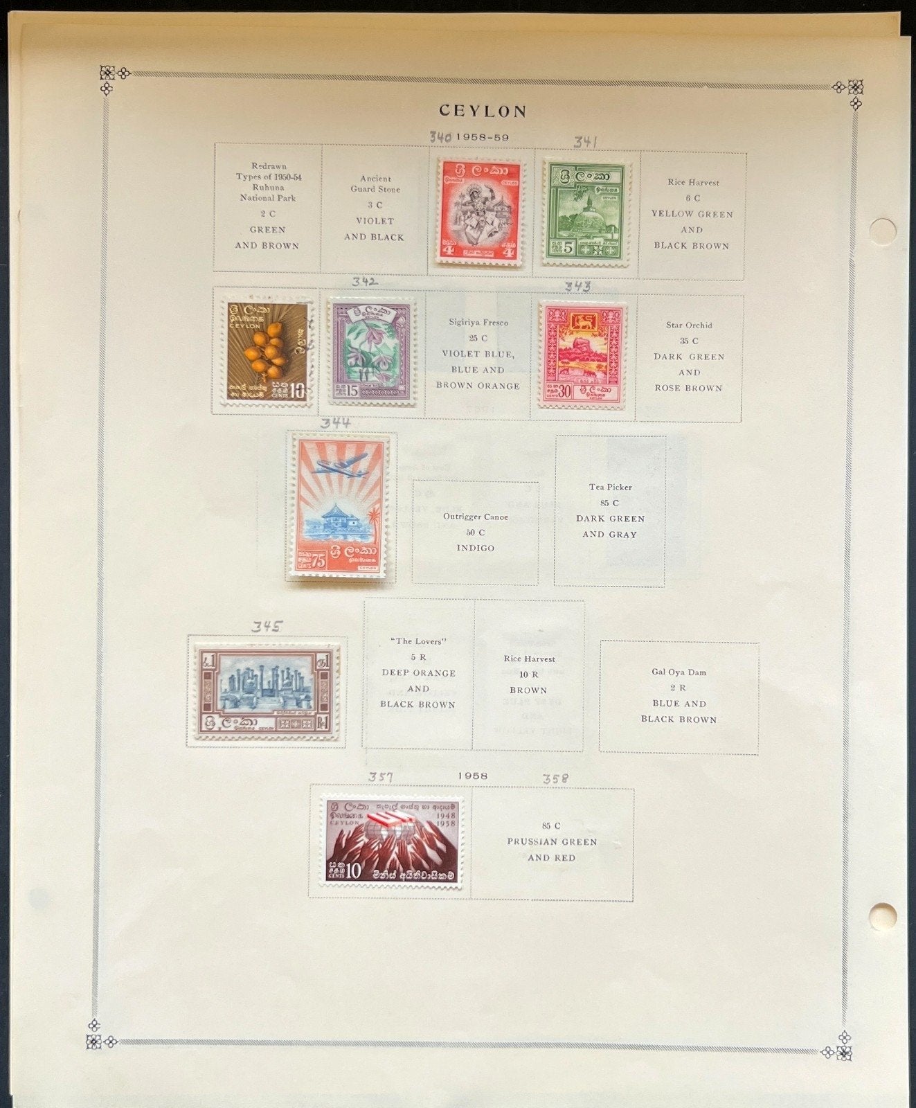 Ceylon Stamp Collection Pages Mint & Used 1888-1971 ZAYIX