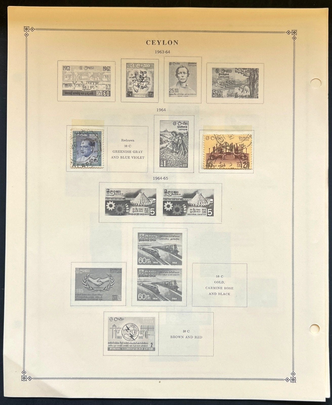 Ceylon Stamp Collection Pages Mint & Used 1888-1971 ZAYIX