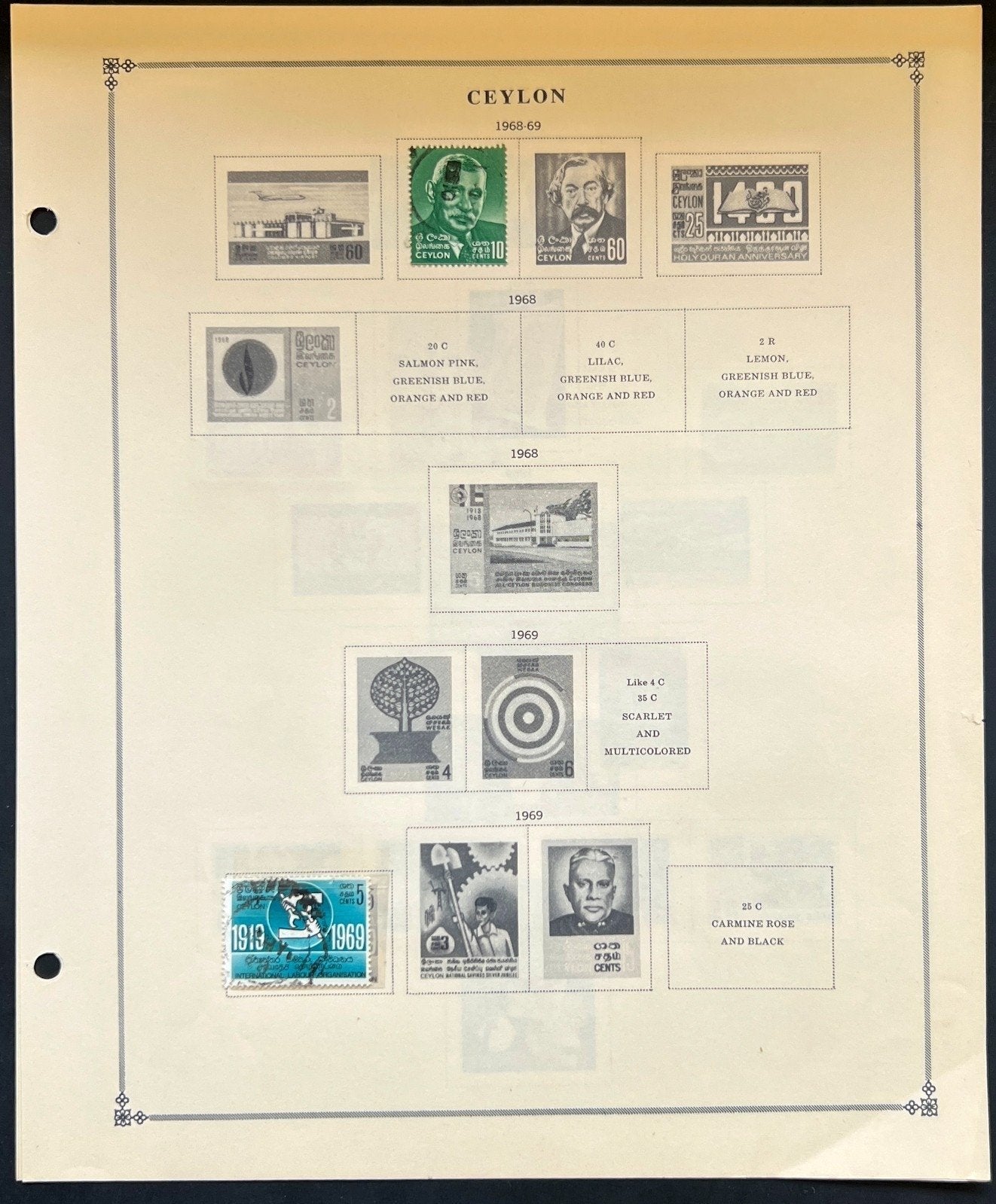 Ceylon Stamp Collection Pages Mint & Used 1888-1971 ZAYIX