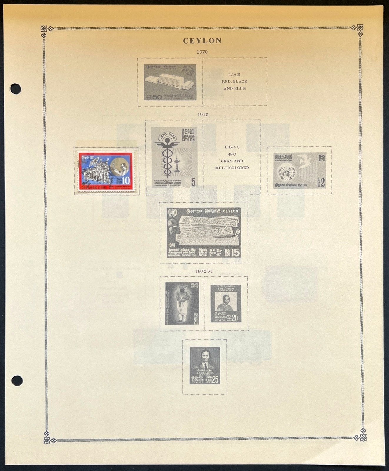 Ceylon Stamp Collection Pages Mint & Used 1888-1971 ZAYIX