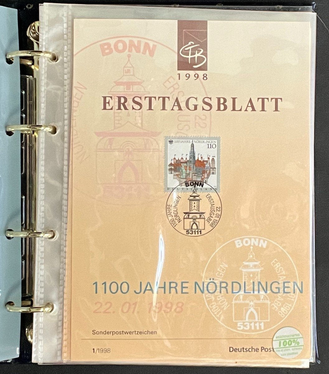 German First day Covers Collection Album 45 Covers FDC 1998 ZAYIX