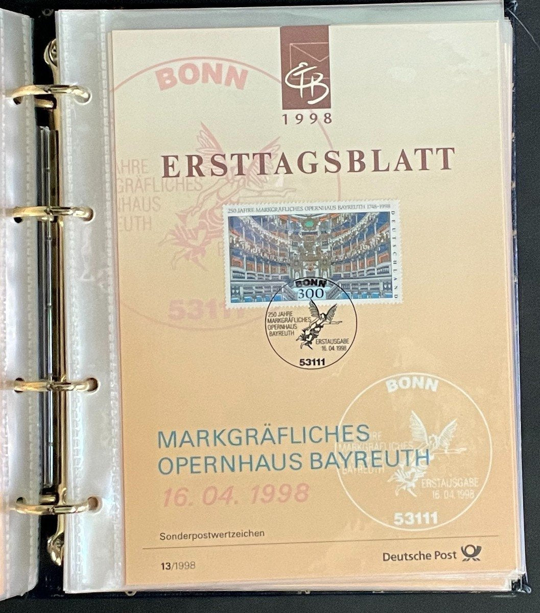 German First day Covers Collection Album 45 Covers FDC 1998 ZAYIX