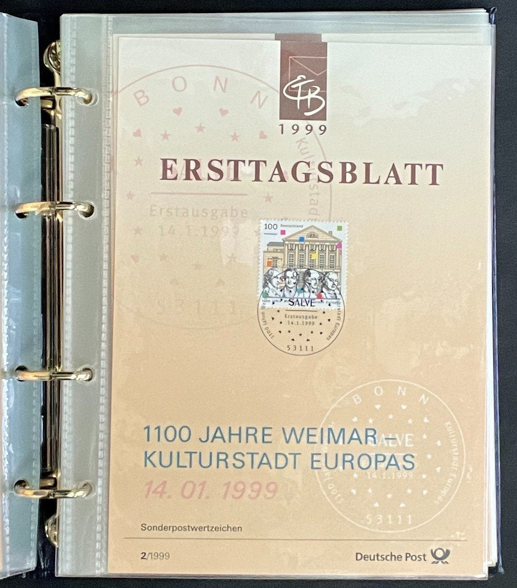 German First day Covers Collection Deutsche Post Album 41 Covers FDC 1999 ZAYIX