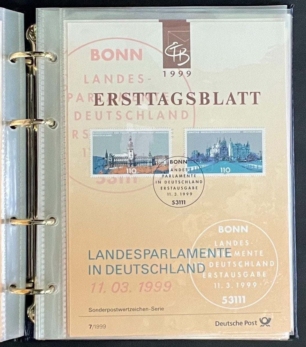 German First day Covers Collection Deutsche Post Album 41 Covers FDC 1999 ZAYIX