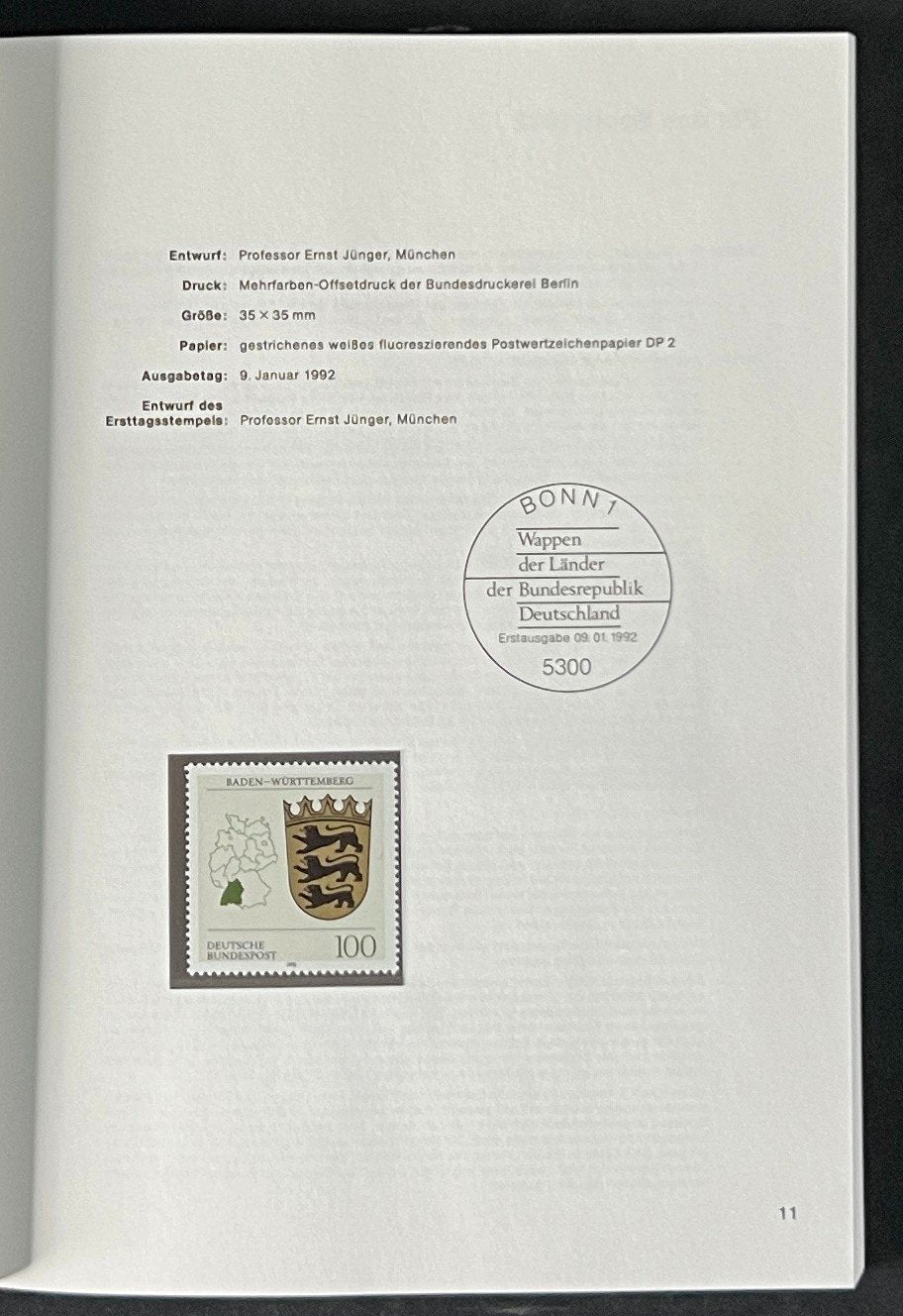 German Federal Postage Stamp Book Deutschen Bundespost 1992 ZAYIX