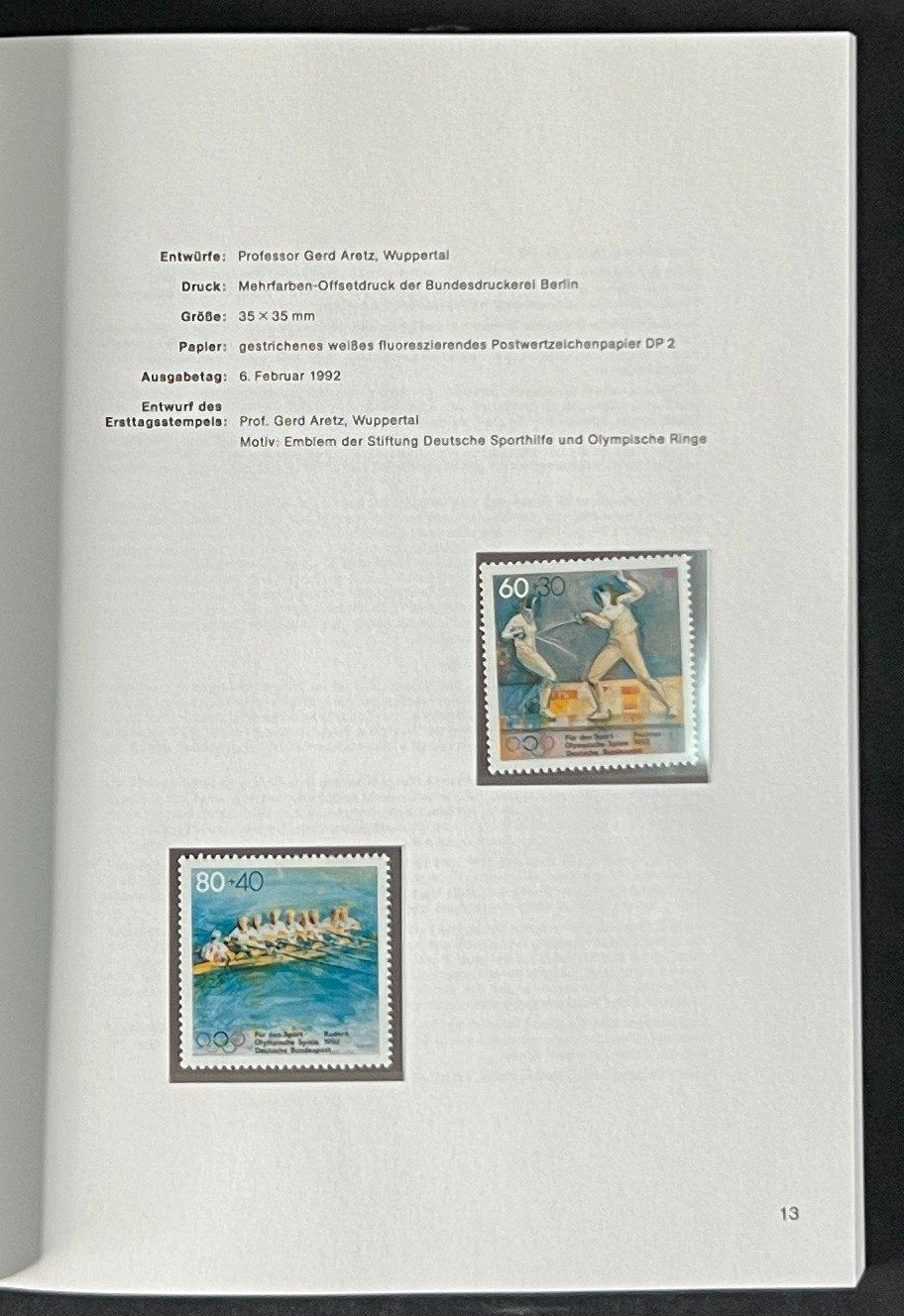 German Federal Postage Stamp Book Deutschen Bundespost 1992 ZAYIX