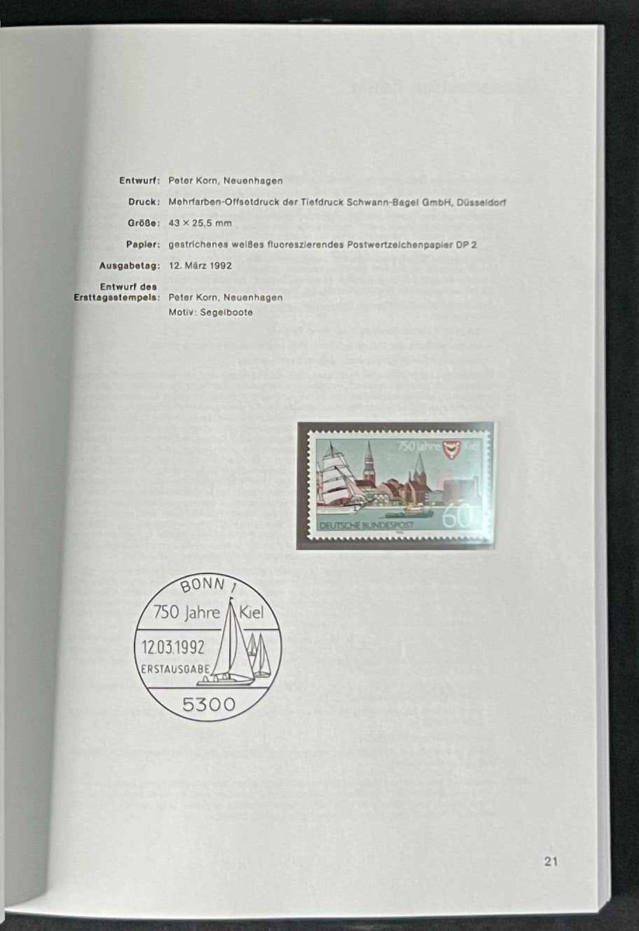 German Federal Postage Stamp Book Deutschen Bundespost 1992 ZAYIX