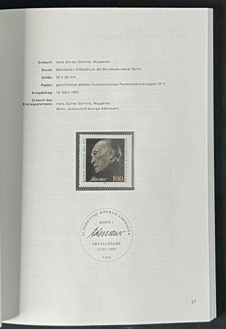 German Federal Postage Stamp Book Deutschen Bundespost 1992 ZAYIX