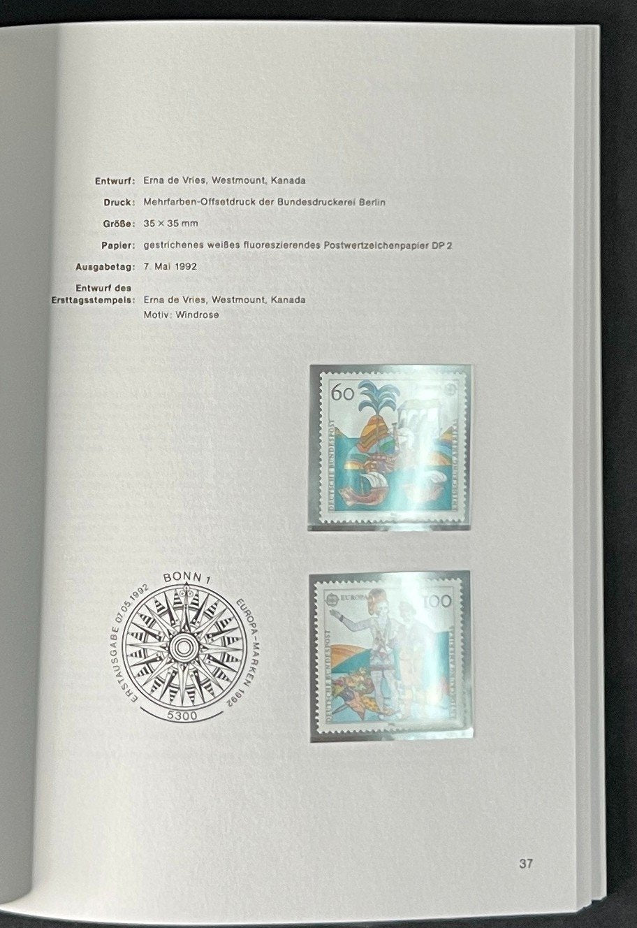 German Federal Postage Stamp Book Deutschen Bundespost 1992 ZAYIX