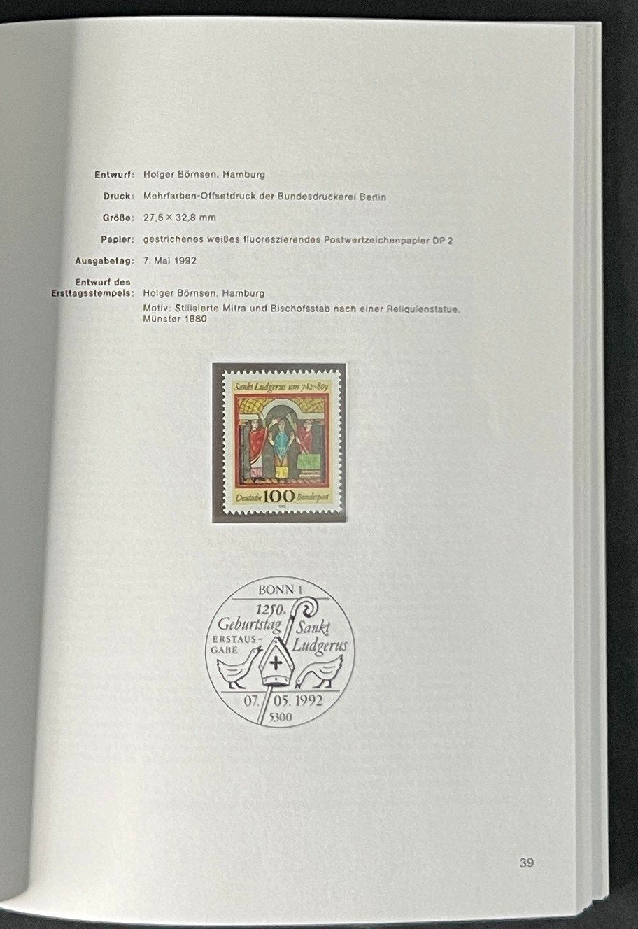 German Federal Postage Stamp Book Deutschen Bundespost 1992 ZAYIX
