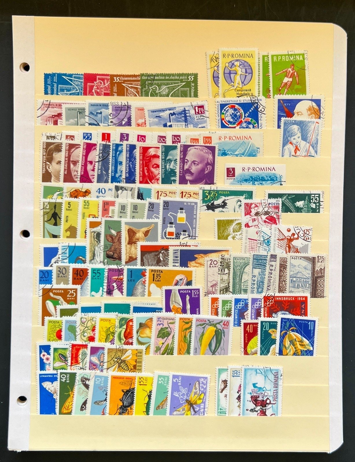 Romania Assorted Stamp Collection 34 Stock Pages Hundreds of Stamps Used ZAYIX