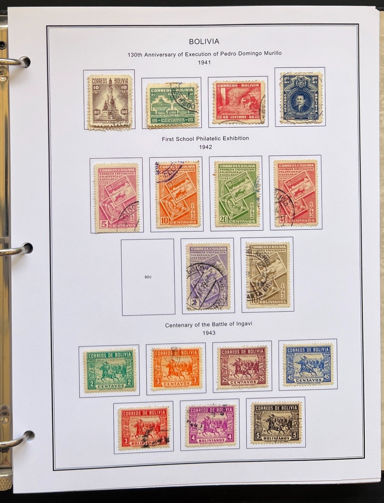 Bolivia Stamp Collection Album Steiner Pages Mint & Used 1867-1962 ZAYIX