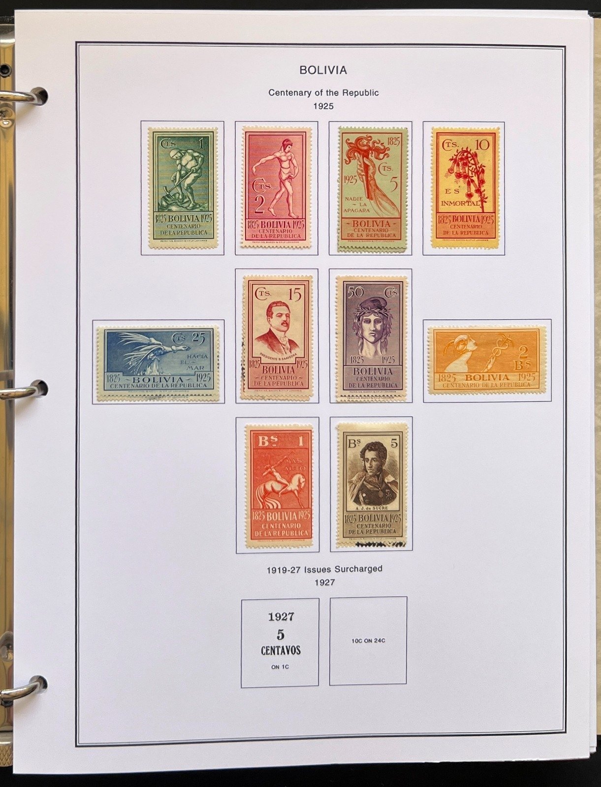Bolivia Stamp Collection Album Steiner Pages Mint & Used 1867-1962 ZAYIX