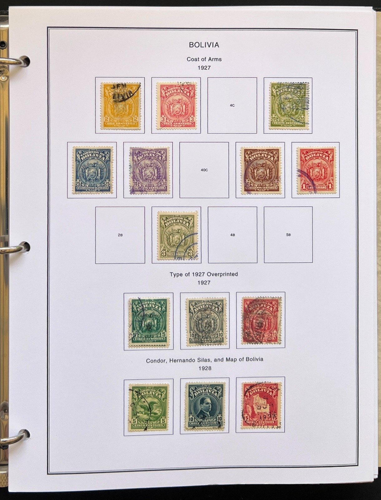 Bolivia Stamp Collection Album Steiner Pages Mint & Used 1867-1962 ZAYIX