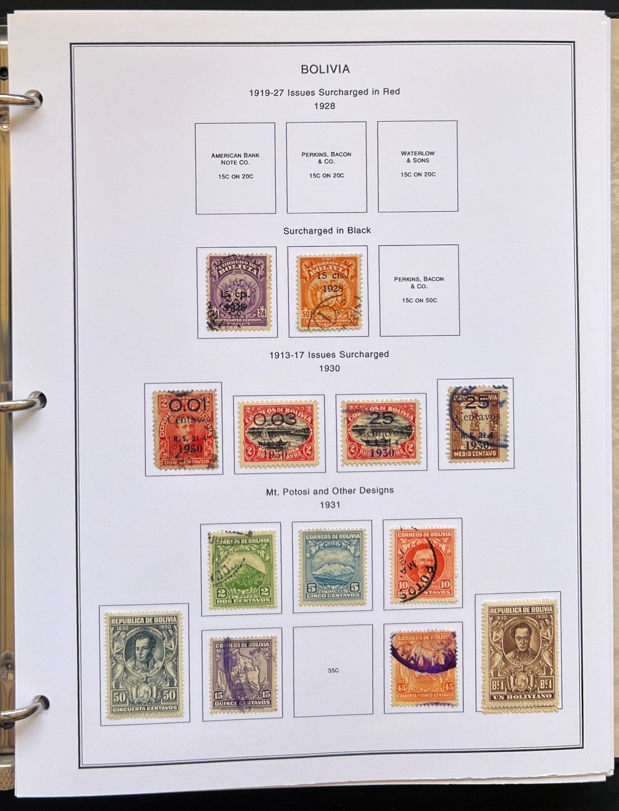 Bolivia Stamp Collection Album Steiner Pages Mint & Used 1867-1962 ZAYIX