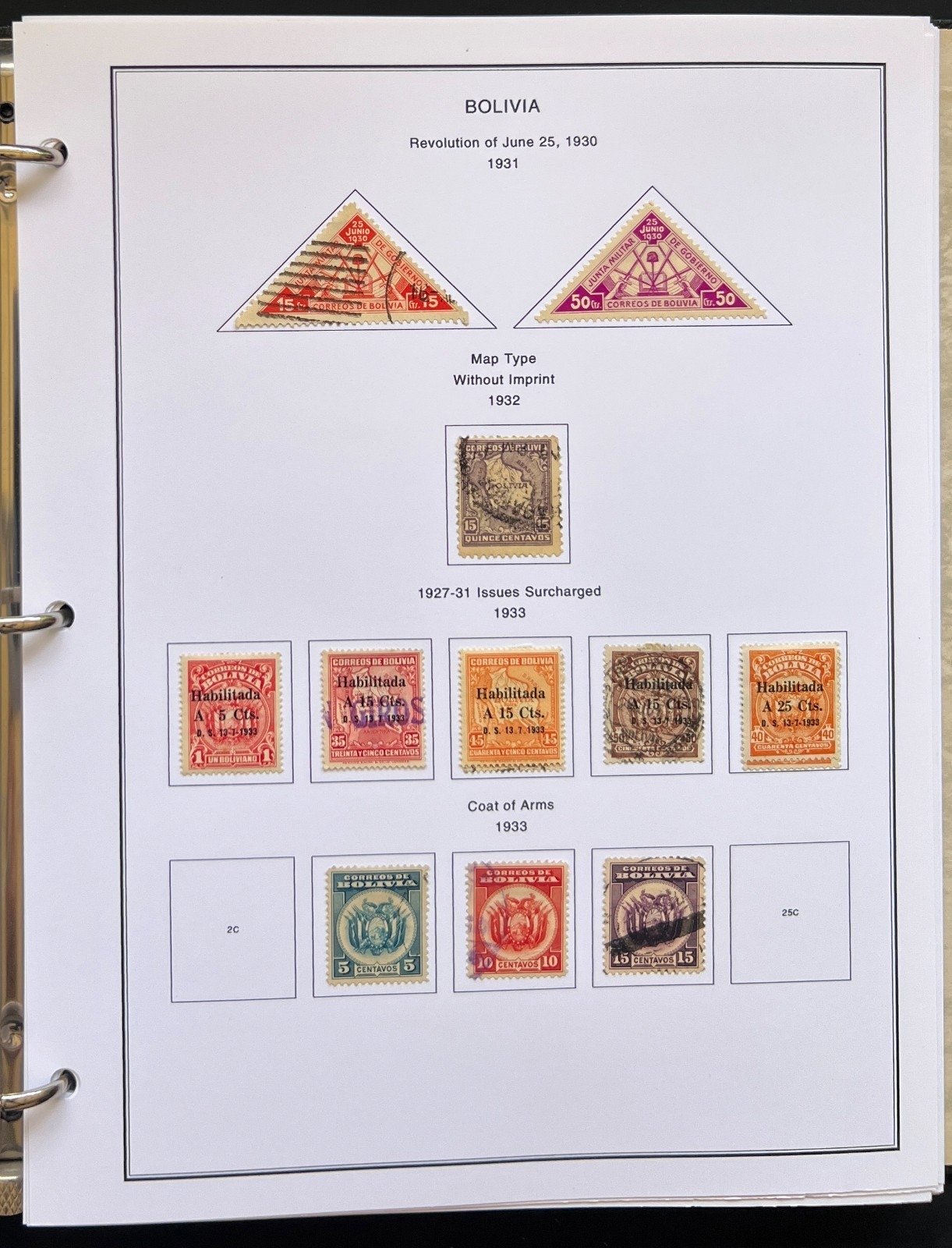 Bolivia Stamp Collection Album Steiner Pages Mint & Used 1867-1962 ZAYIX