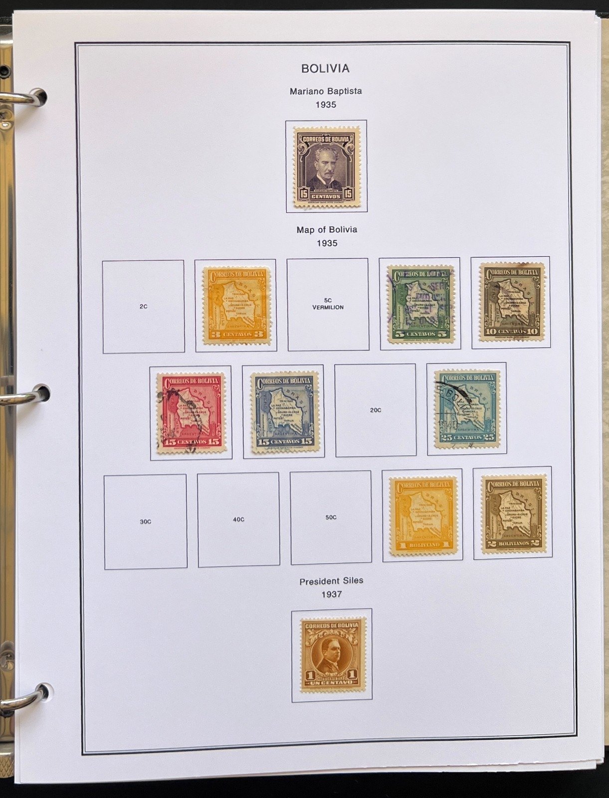 Bolivia Stamp Collection Album Steiner Pages Mint & Used 1867-1962 ZAYIX