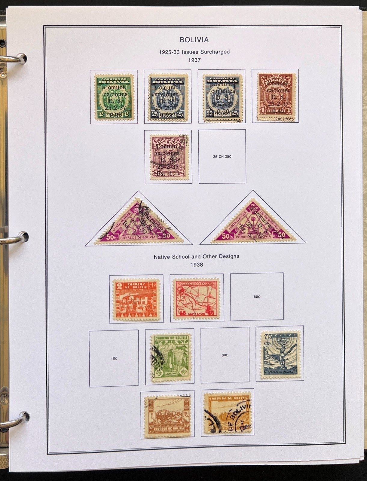 Bolivia Stamp Collection Album Steiner Pages Mint & Used 1867-1962 ZAYIX