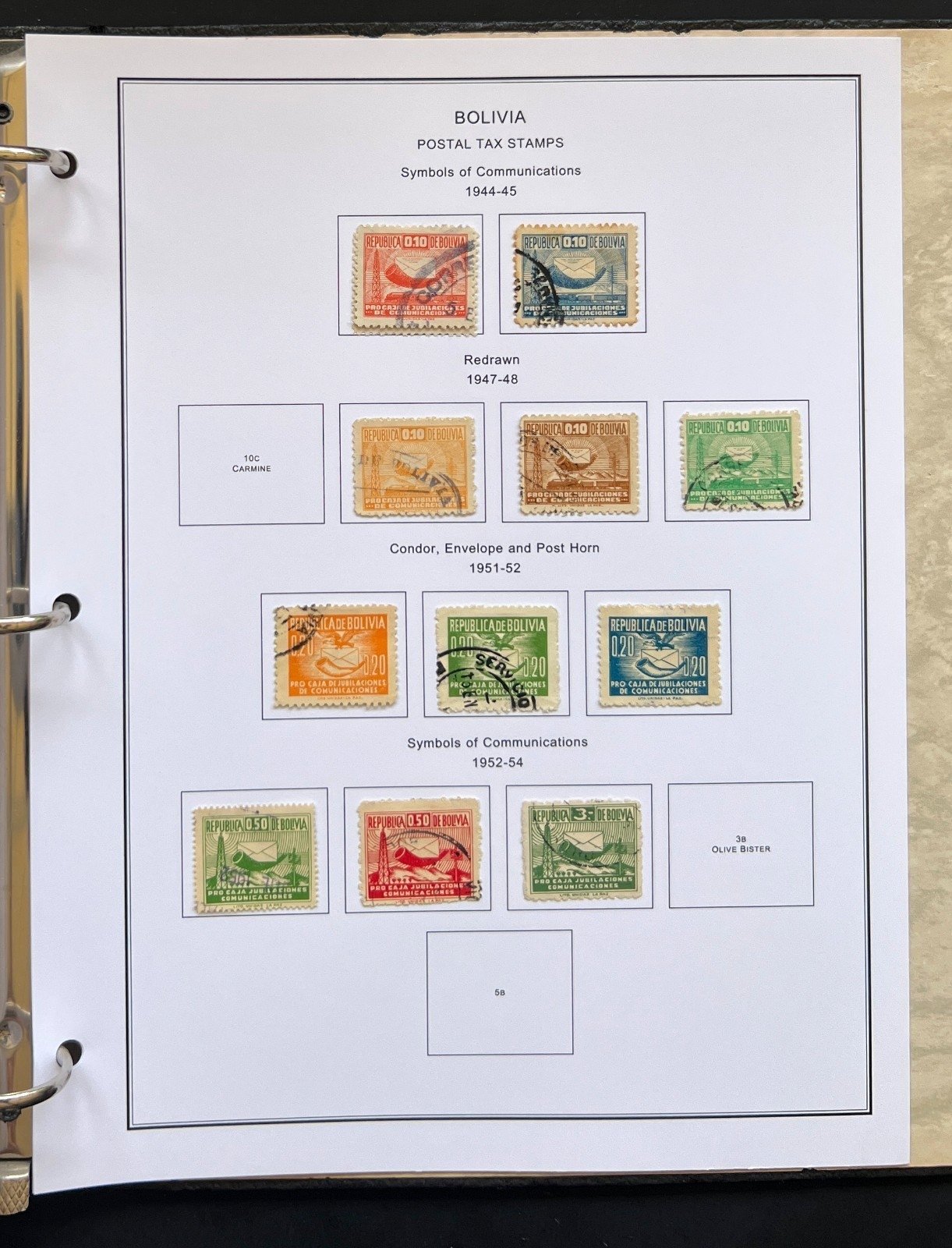 Bolivia Stamp Collection Album Steiner Pages Mint & Used 1867-1962 ZAYIX