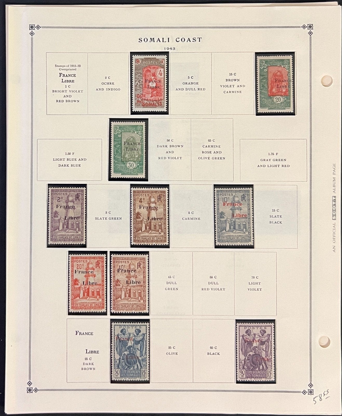 Somali Coast Stamp Collection Pages Mint & Used 1941-1966 ZAYIX